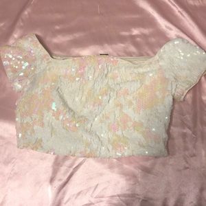 Sequin crop top